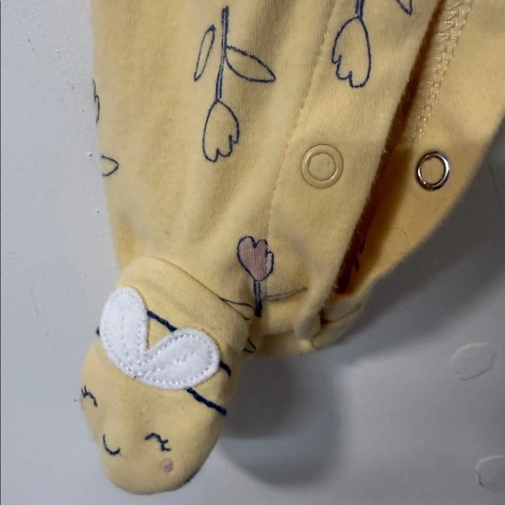 Carter's Yellow Footed One Piece with Bow Design